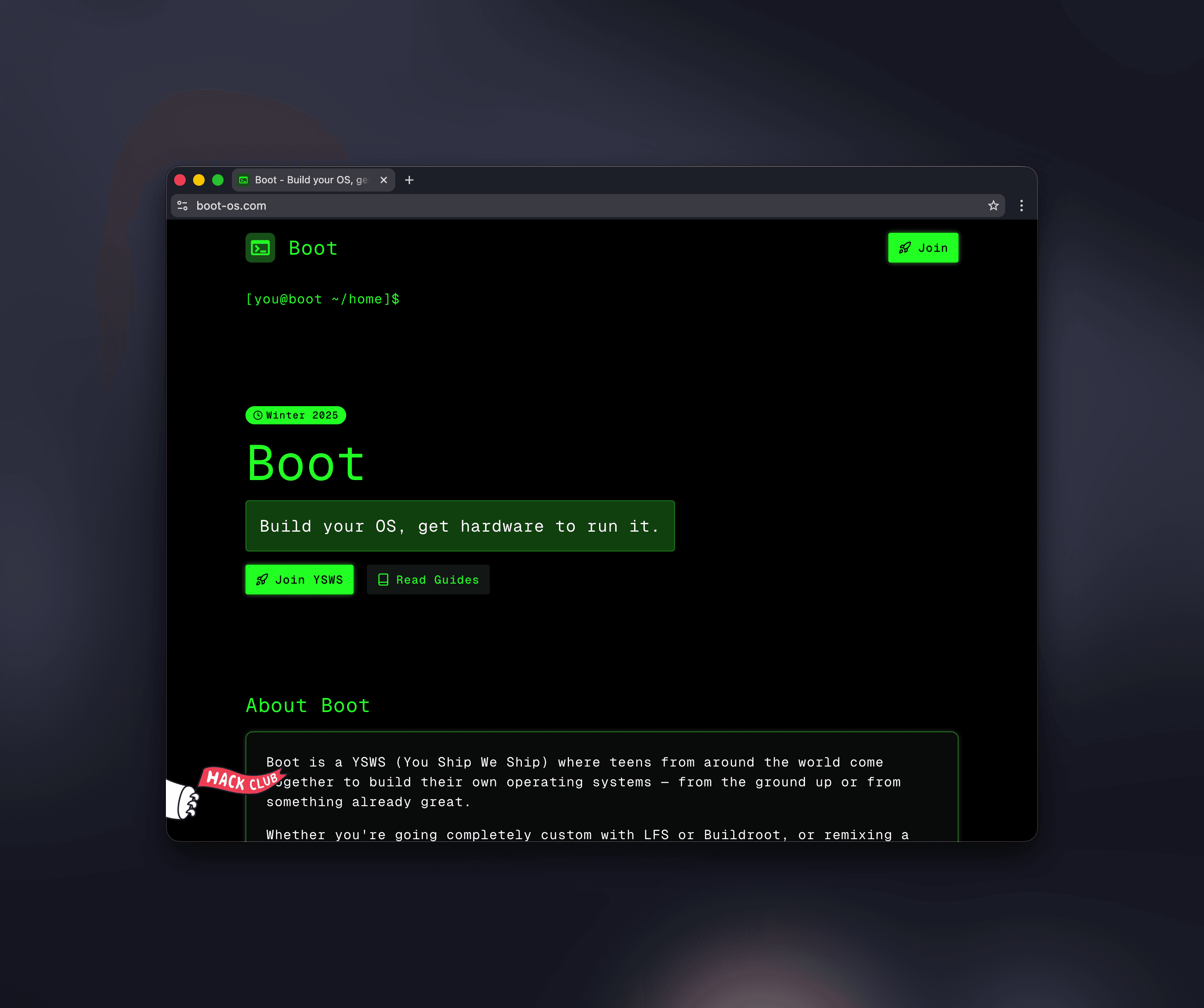 Boot YSWS Website